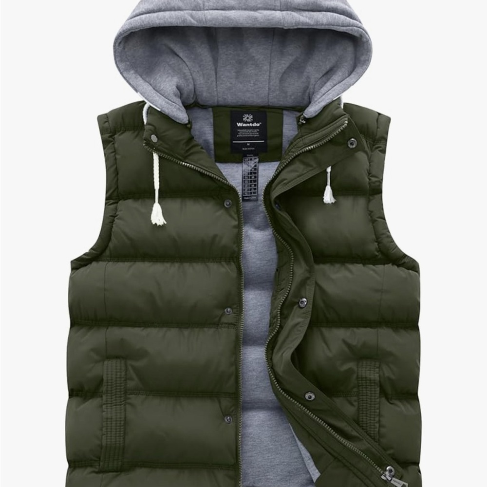 Women's Army Green Puffer Vest